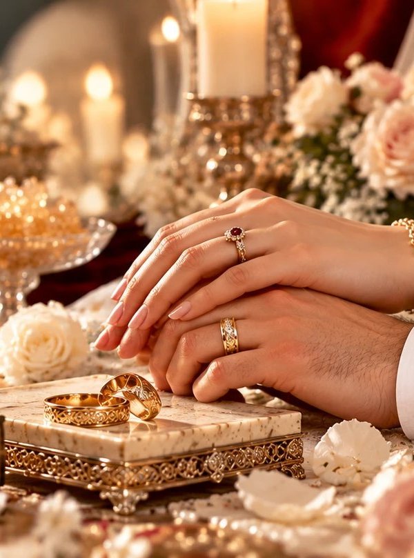 حلقه‌های ازدواج طلای ساخت کارگاه ترنج