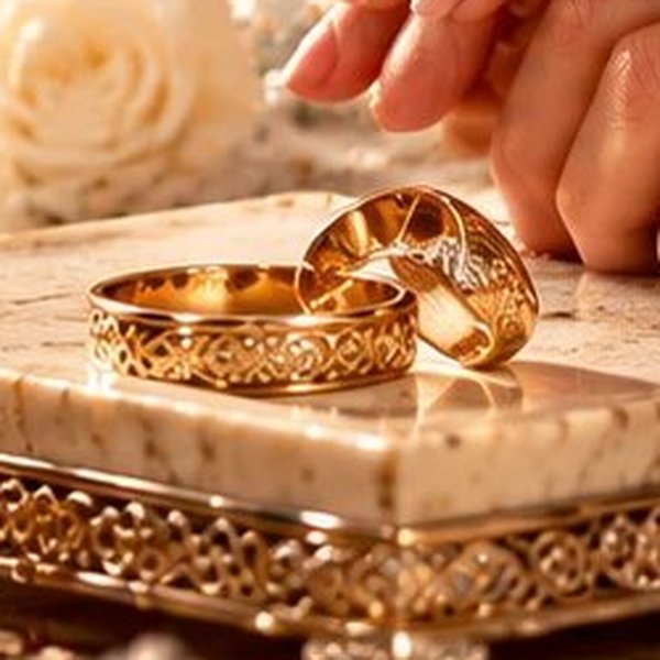 حلقه‌های ست ازدواج طلا با حاشیه مشبک
